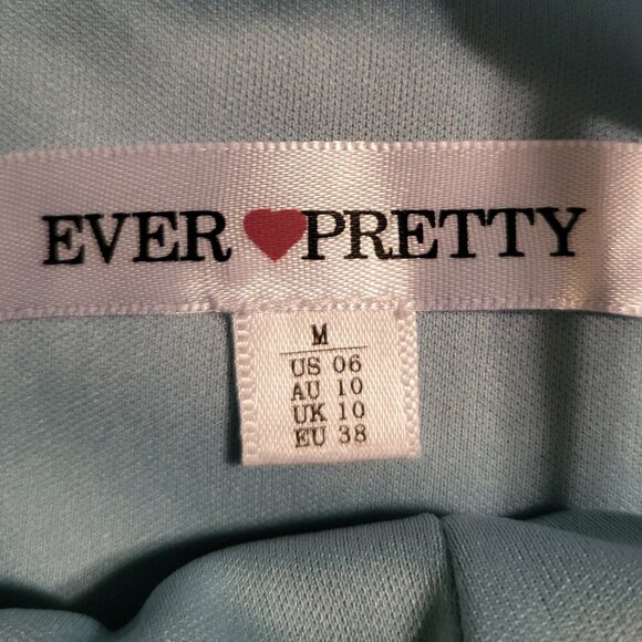 Ever-Pretty Lt Blue Sparkly Spaghetti Strap Short A Line Cocktail Dress Size 6 - Picture 4 of 11